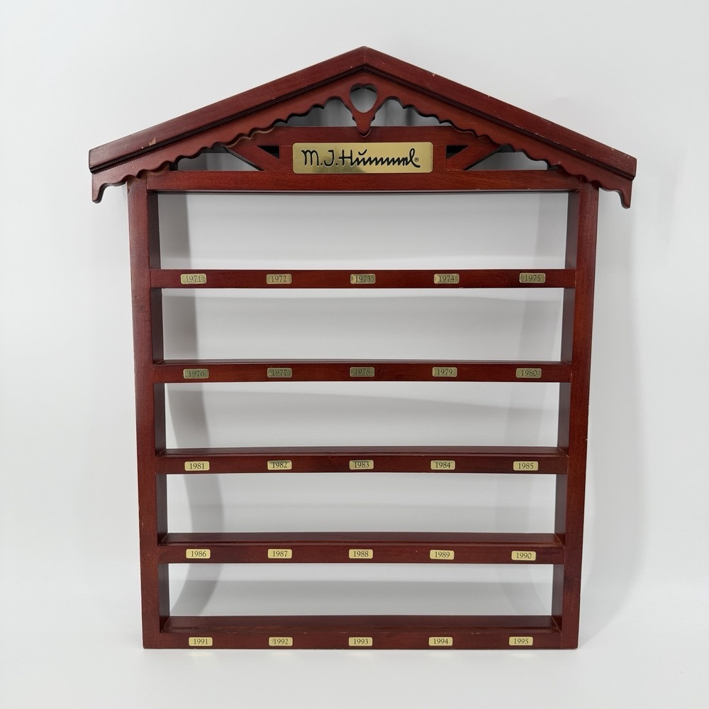 MJ Hummel Yearly Calendar Organizer‎ Wooden Shelf 24x19" 1971-1995